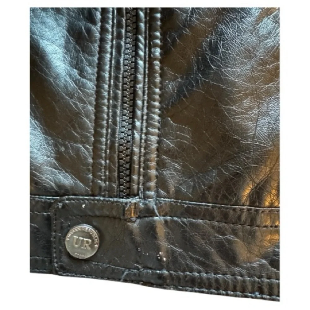 Boys Black Faux Leather Jacket